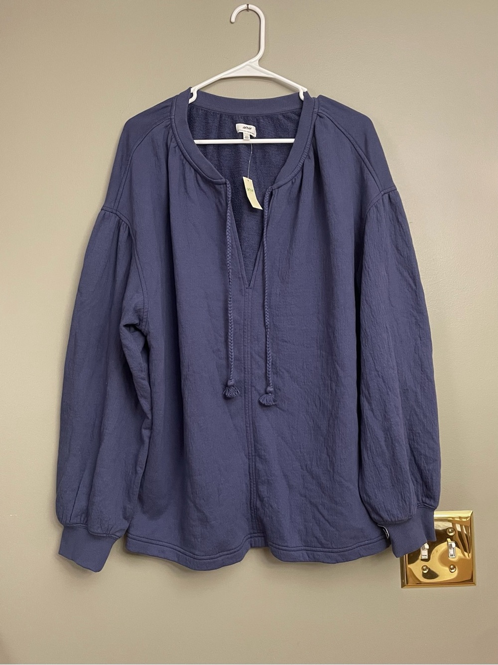 aerie Navy Blue Women's Pullover Tunic with Ties